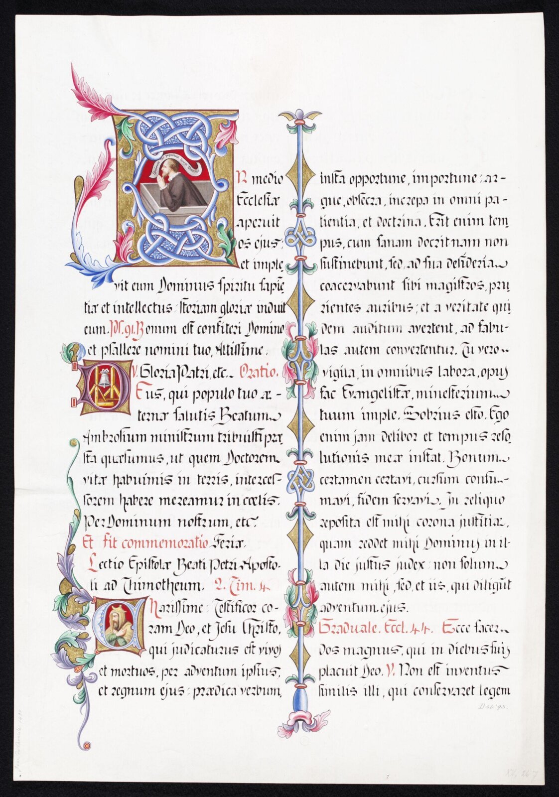 Illumination copied after medieval models, C. Barison, before 1893