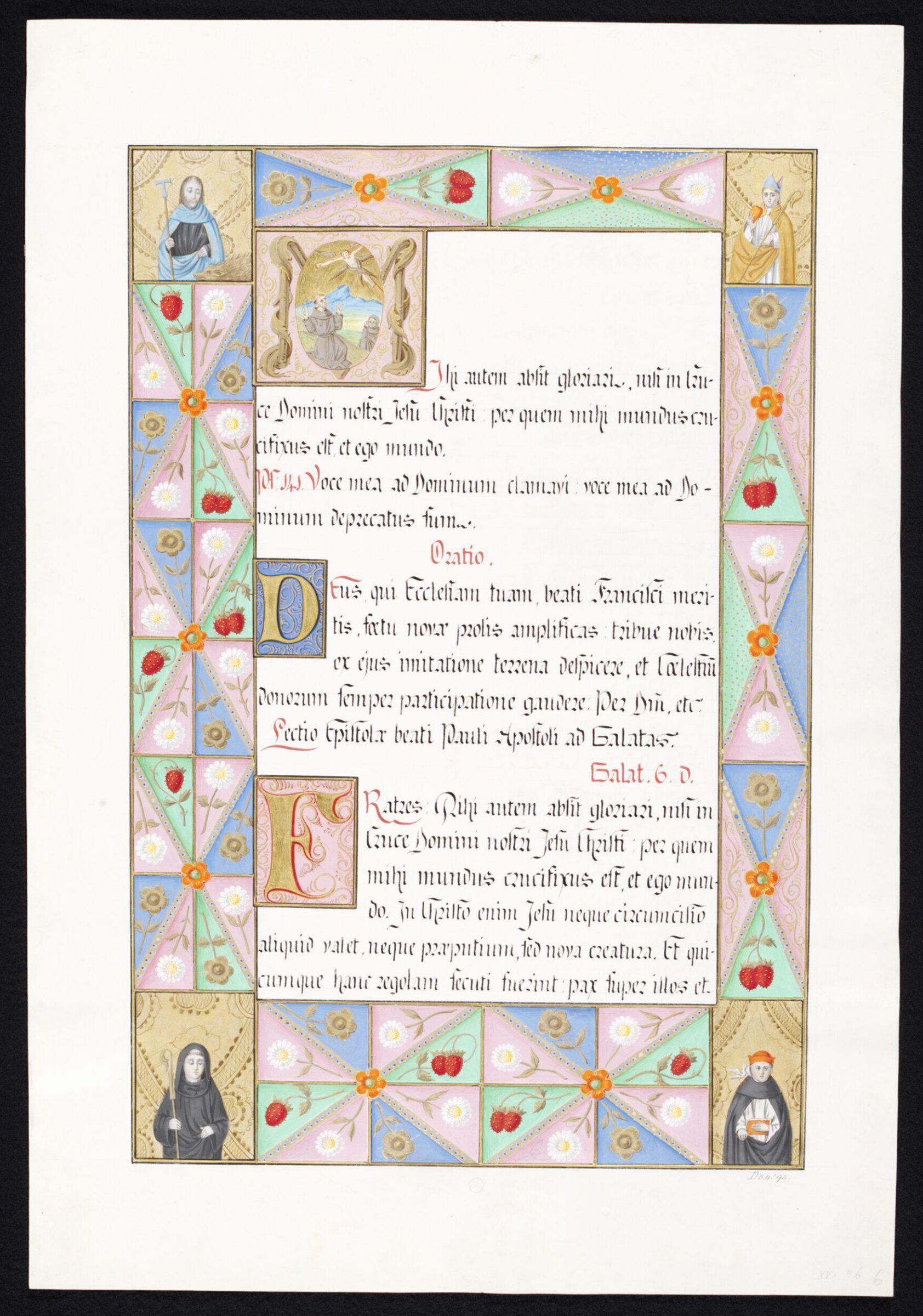 Illumination copied after medieval models, C. Barison, before 1893