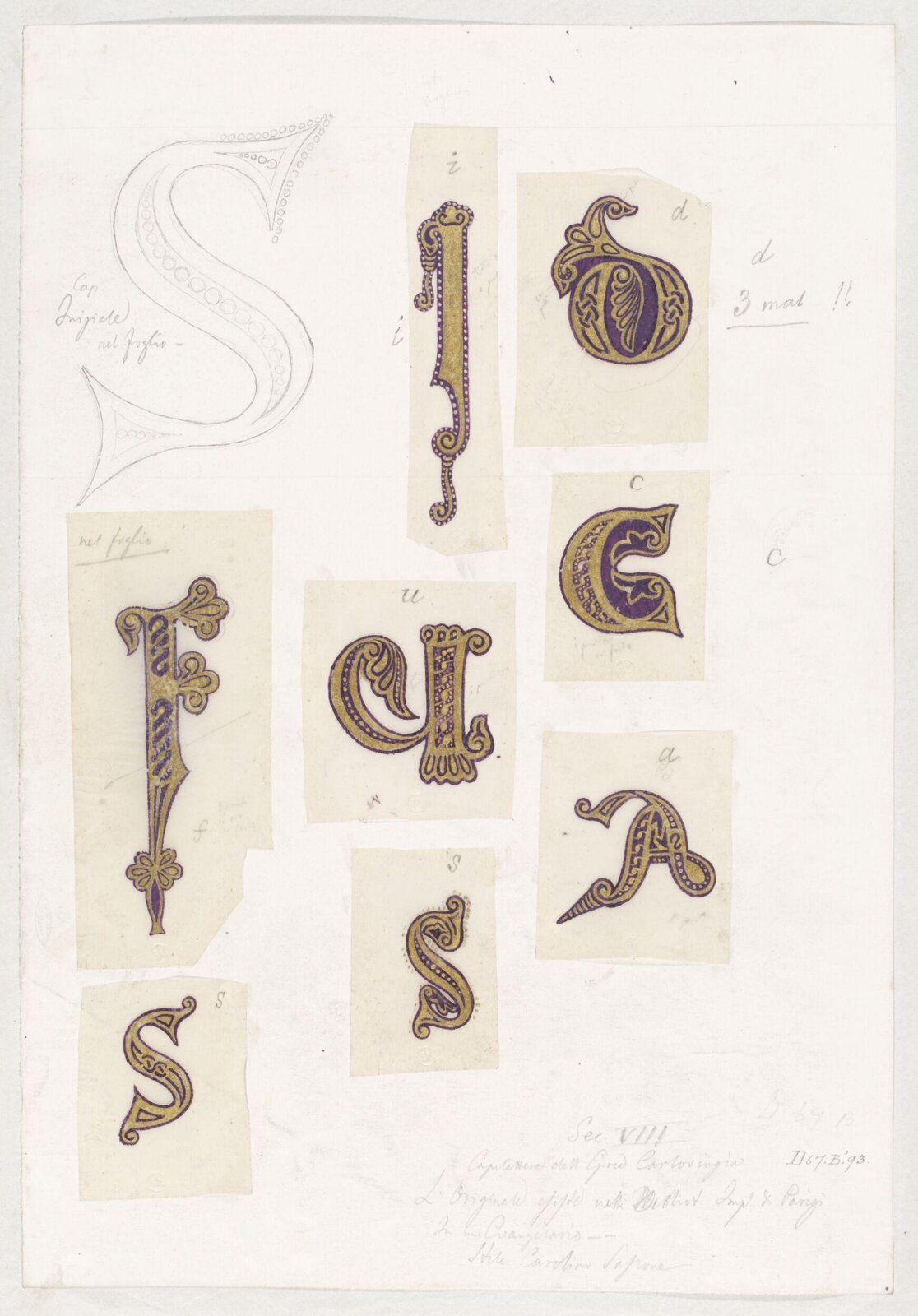 Illumination copied after medieval models, C. Barison, before 1893
