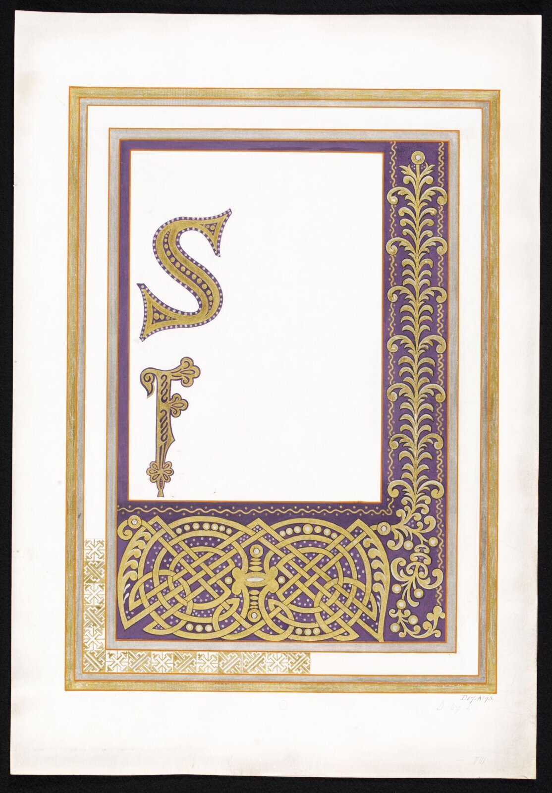 Illumination copied after medieval models, C. Barison, before 1893