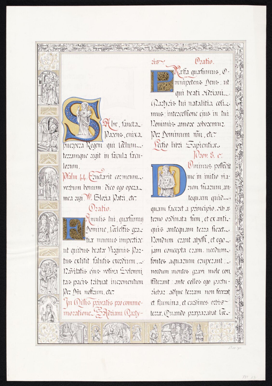 Illumination copied after medieval models, C. Barison, before 1893