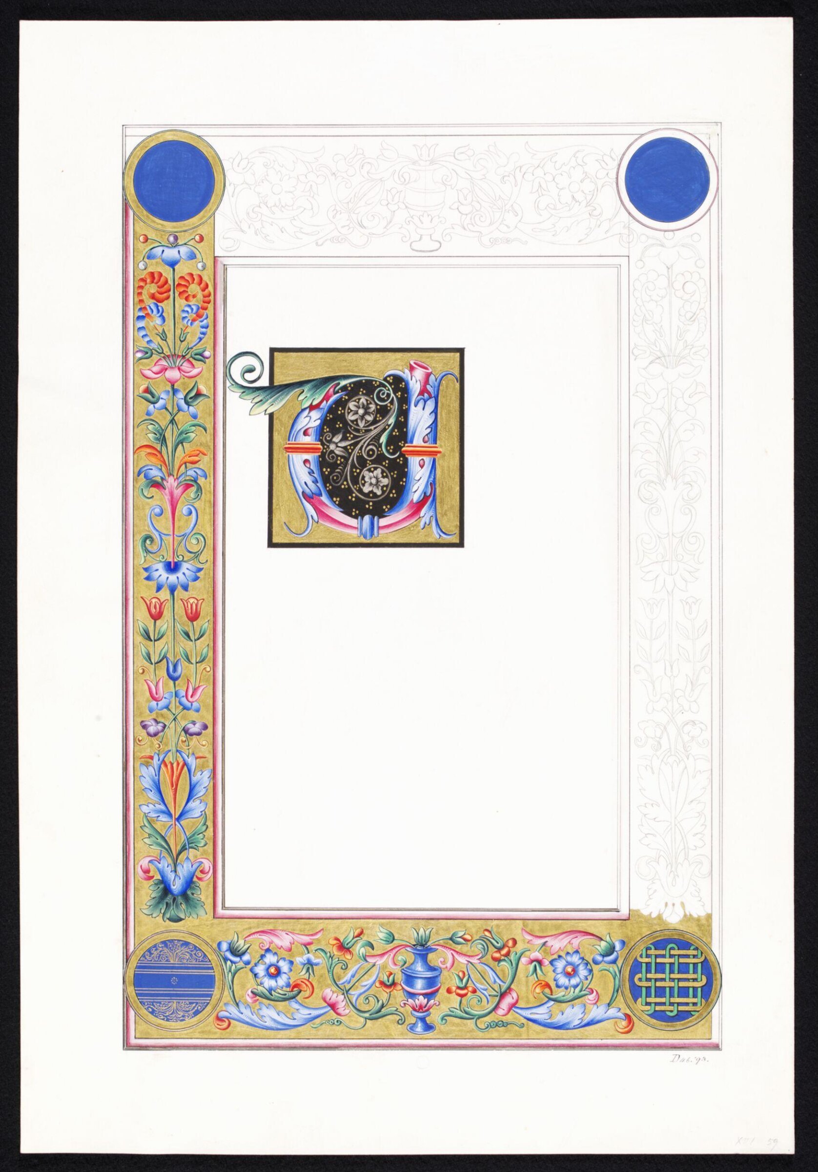 Illumination copied after medieval models, C. Barison, before 1893