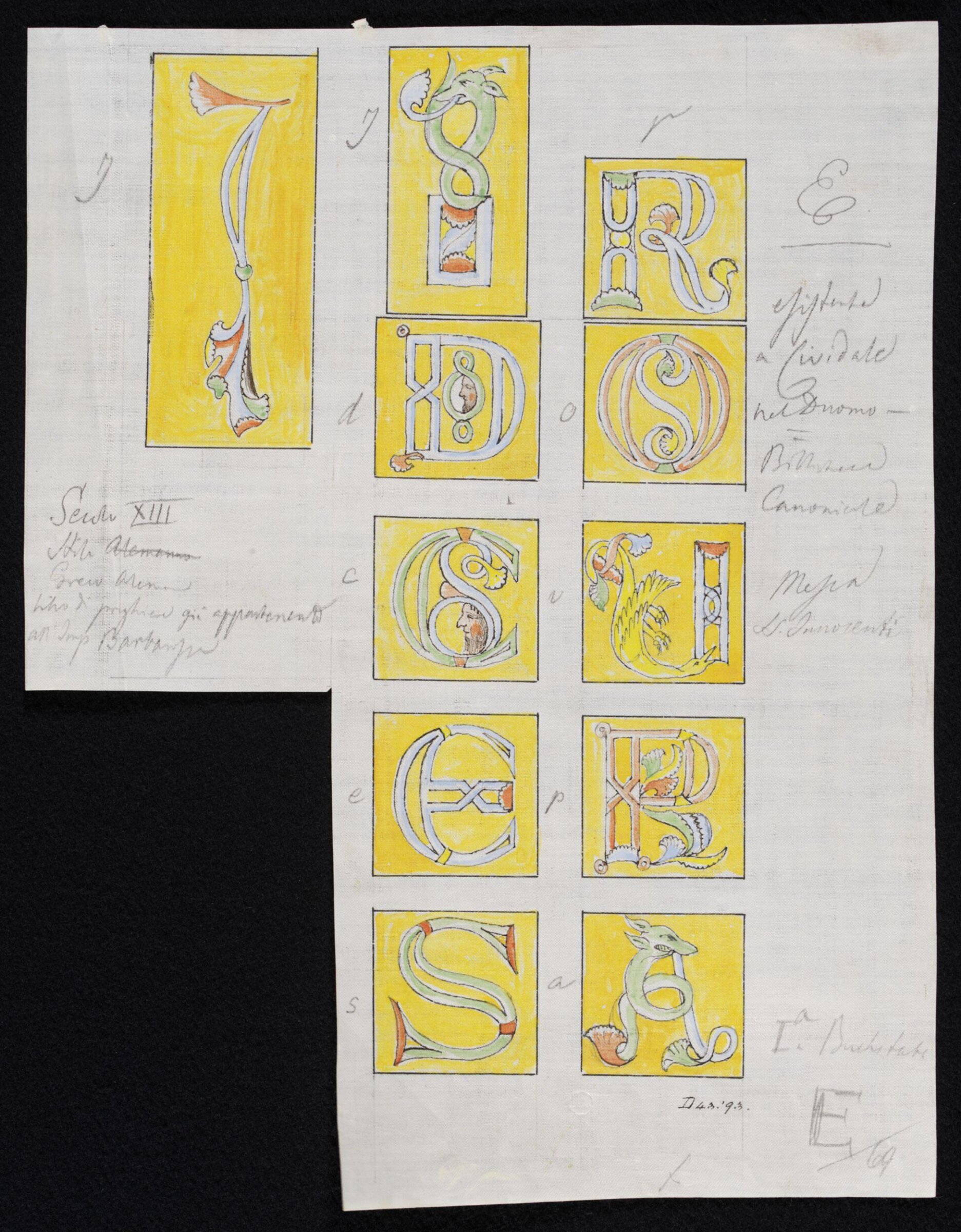 Illumination copied after medieval models, C. Barison, before 1893