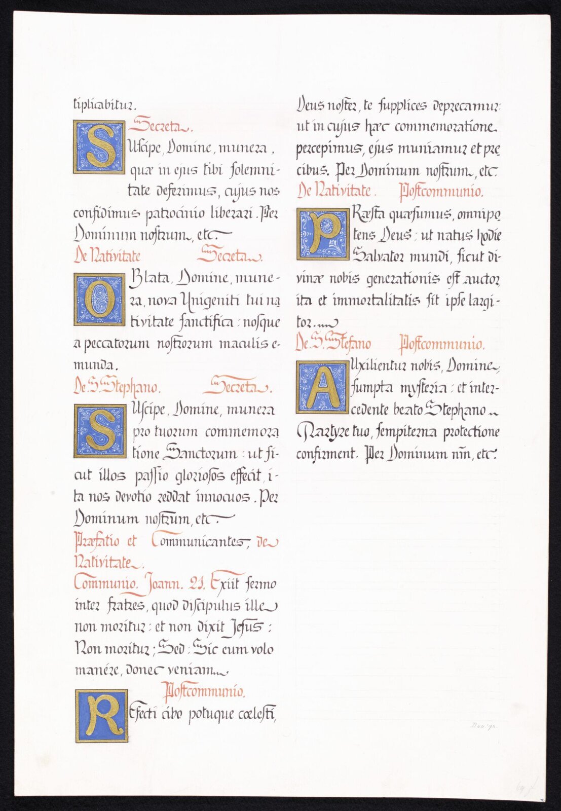 Illumination copied after medieval models, C. Barison, before 1893