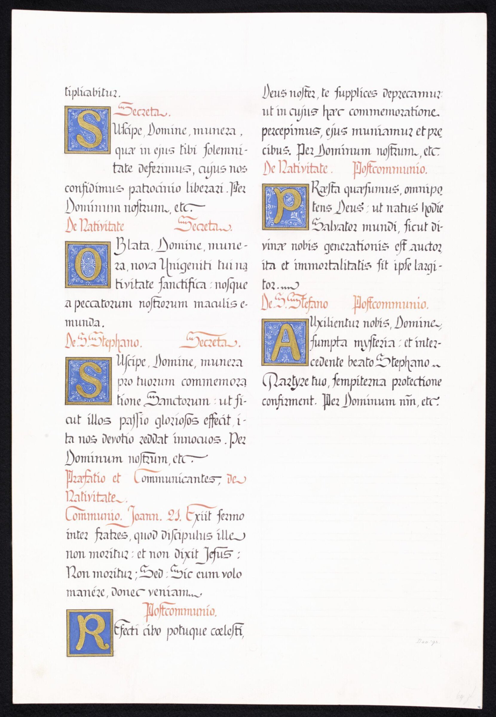 Illumination copied after medieval models, C. Barison, before 1893