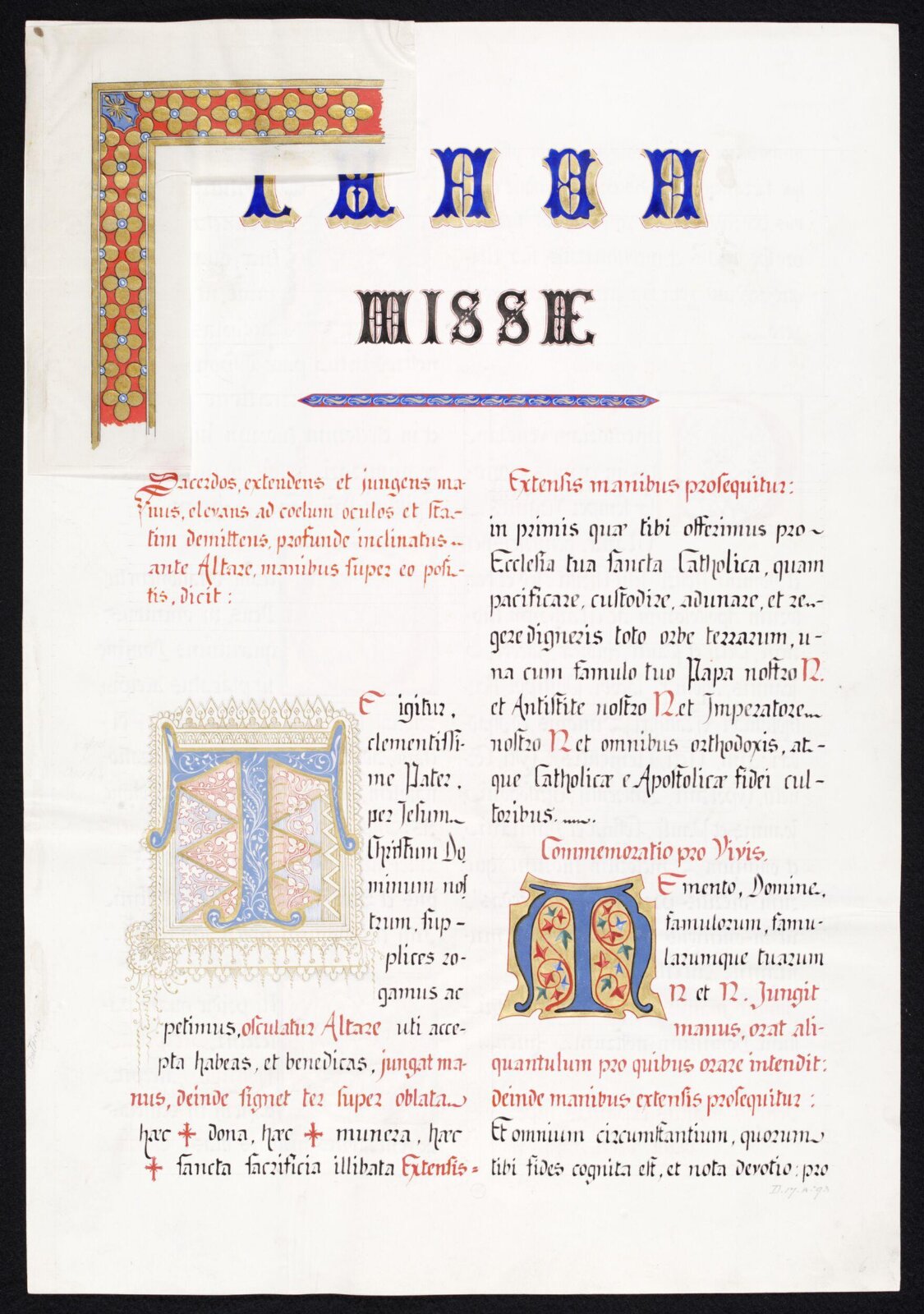 Illumination copied after medieval models, C. Barison, before 1893