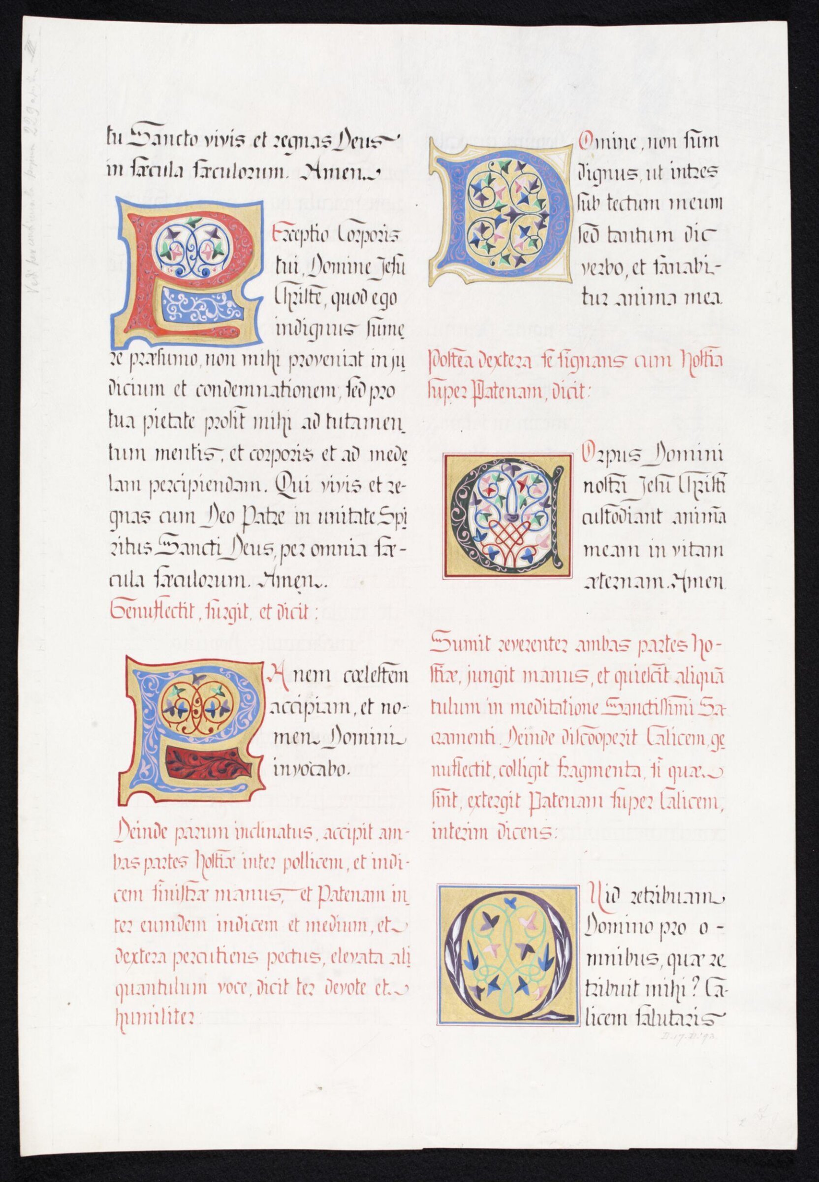 Illumination copied after medieval models, C. Barison, before 1893