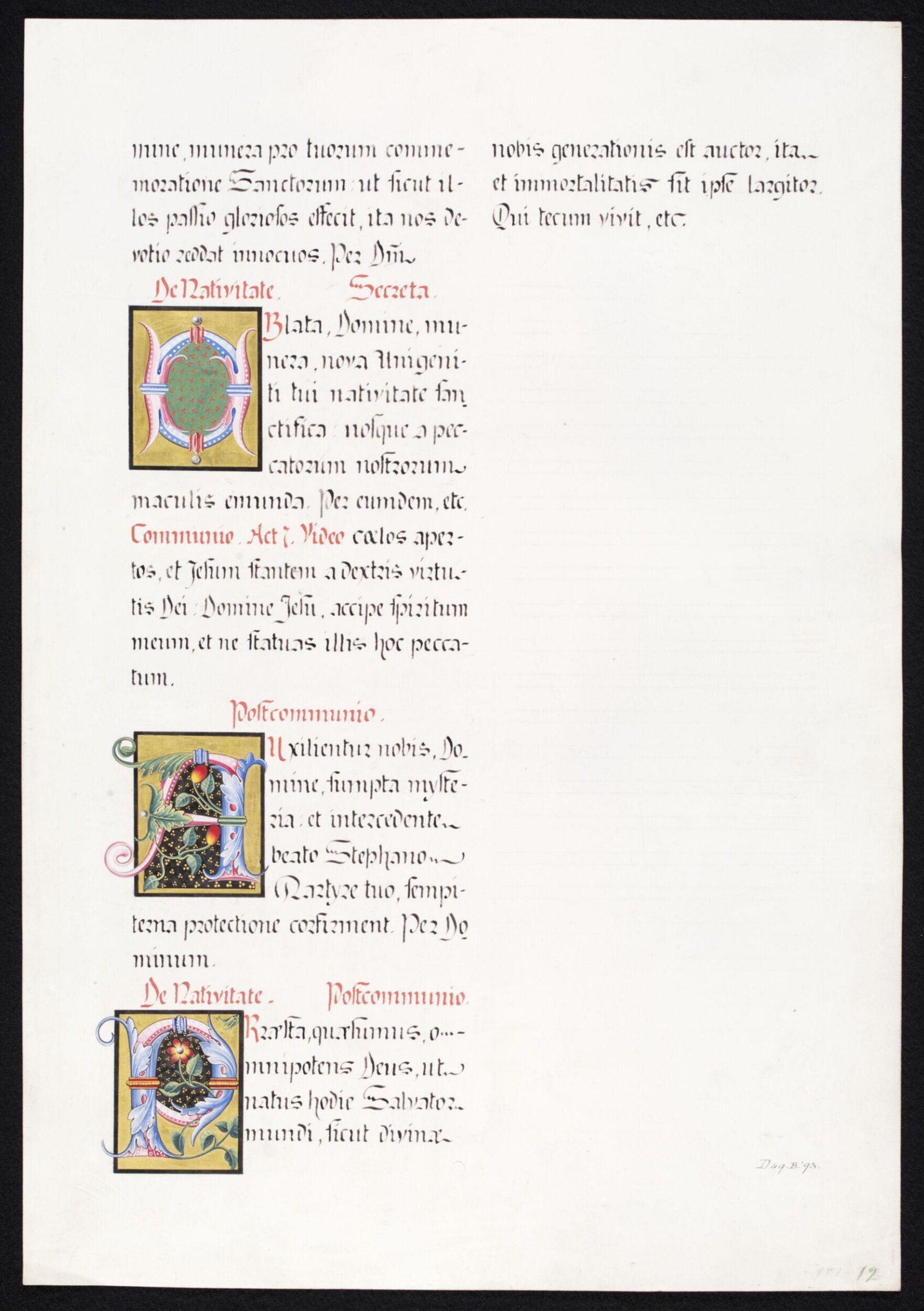 Illumination copied after medieval models, C. Barison, before 1893
