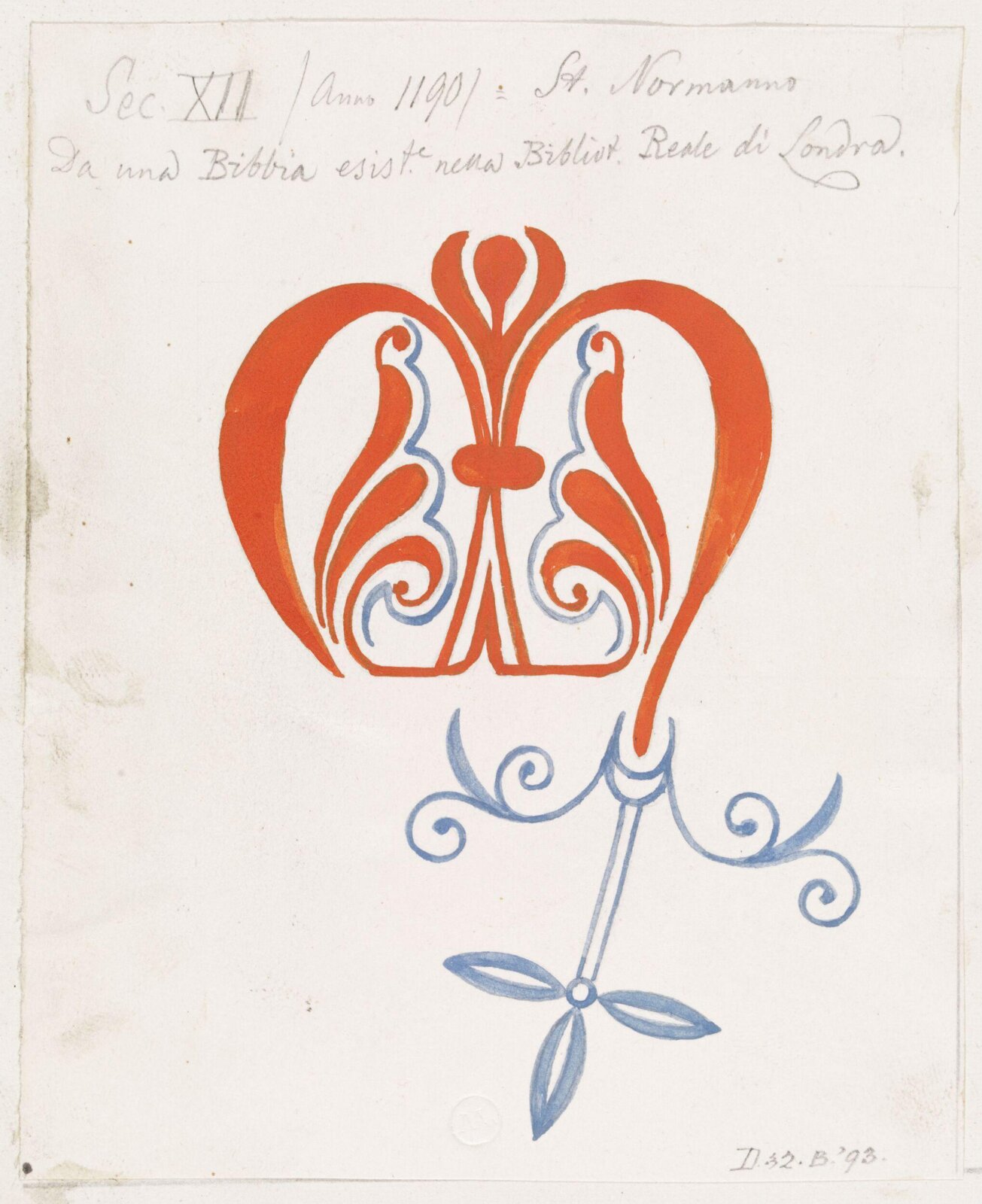Illumination copied after medieval models, C. Barison, before 1893