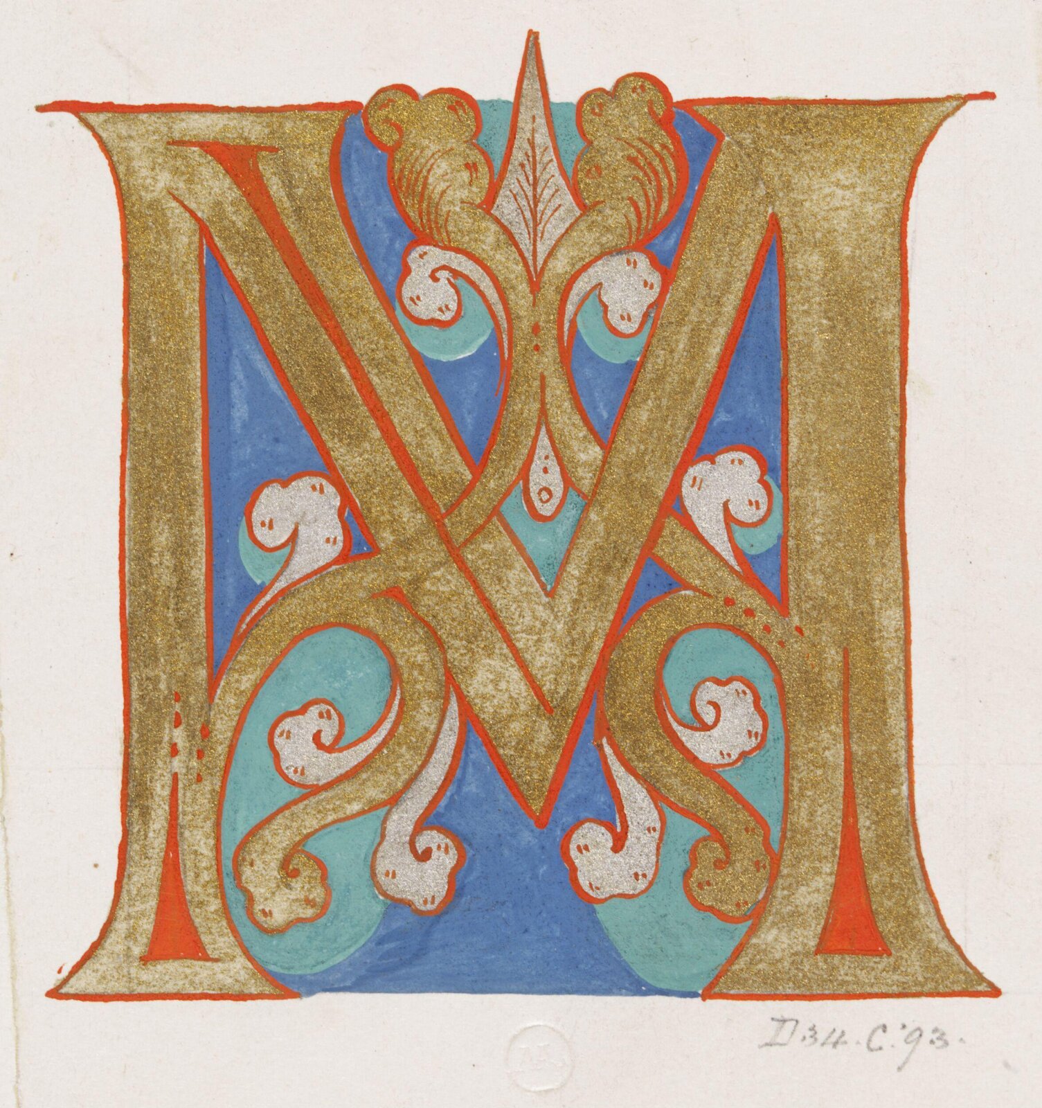Illumination copied after medieval models, C. Barison, before 1893