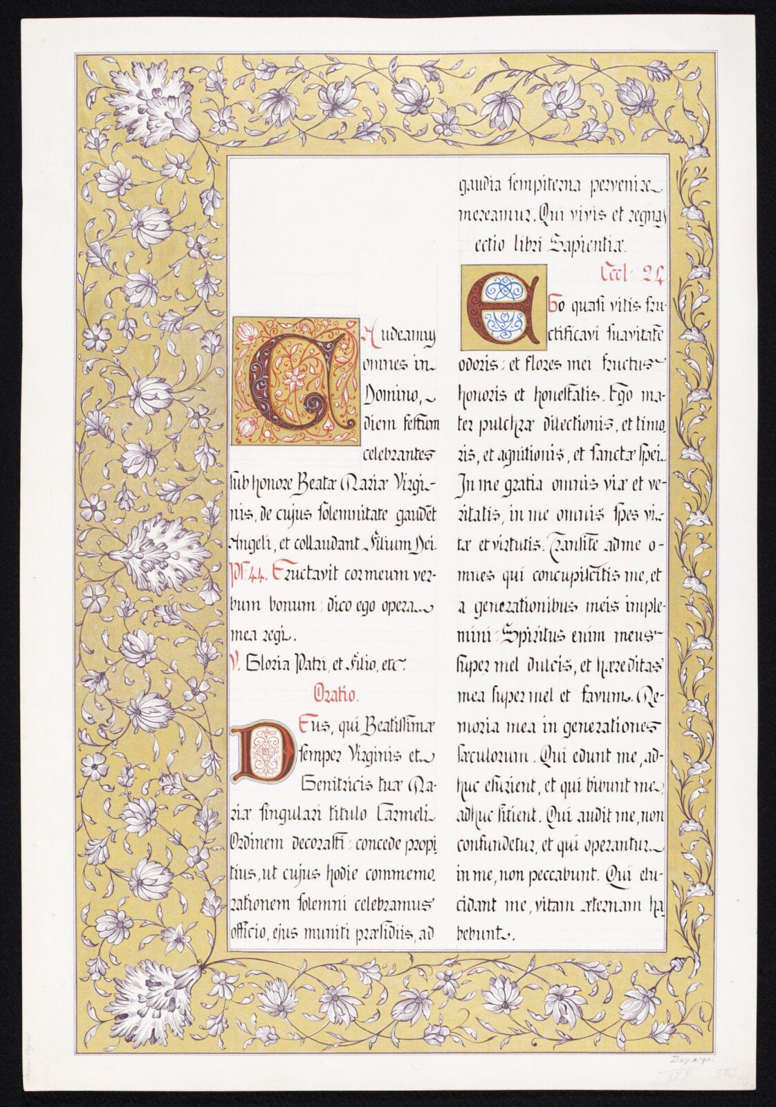 Illumination copied after medieval models, C. Barison, before 1893