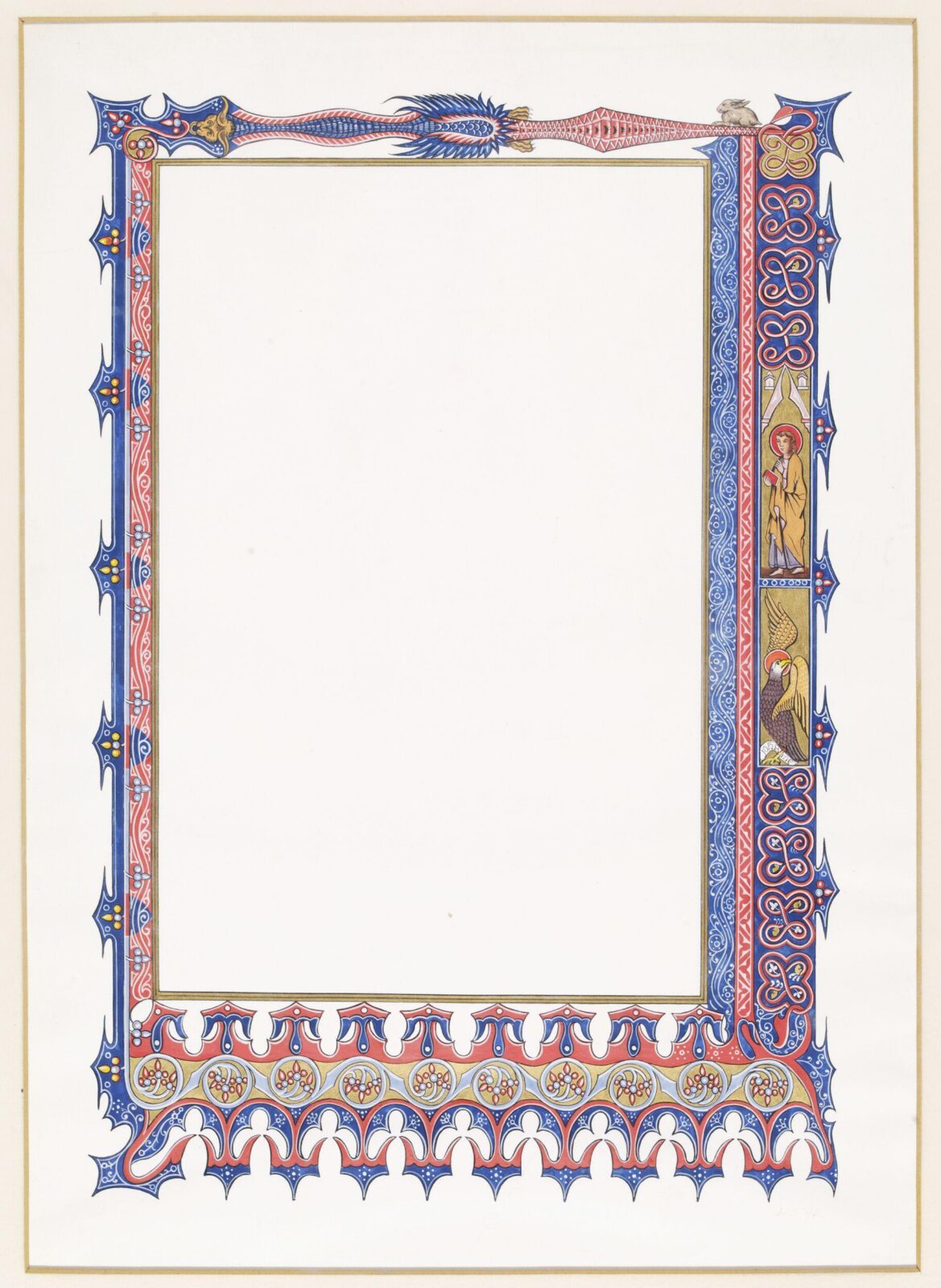 Illumination copied after medieval models, C. Barison, before 1893