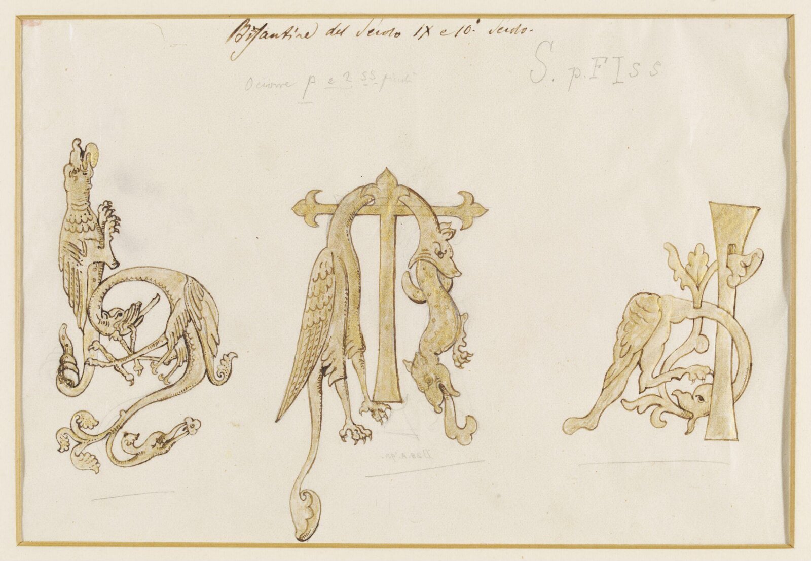 Illumination copied after medieval models, C. Barison, before 1893