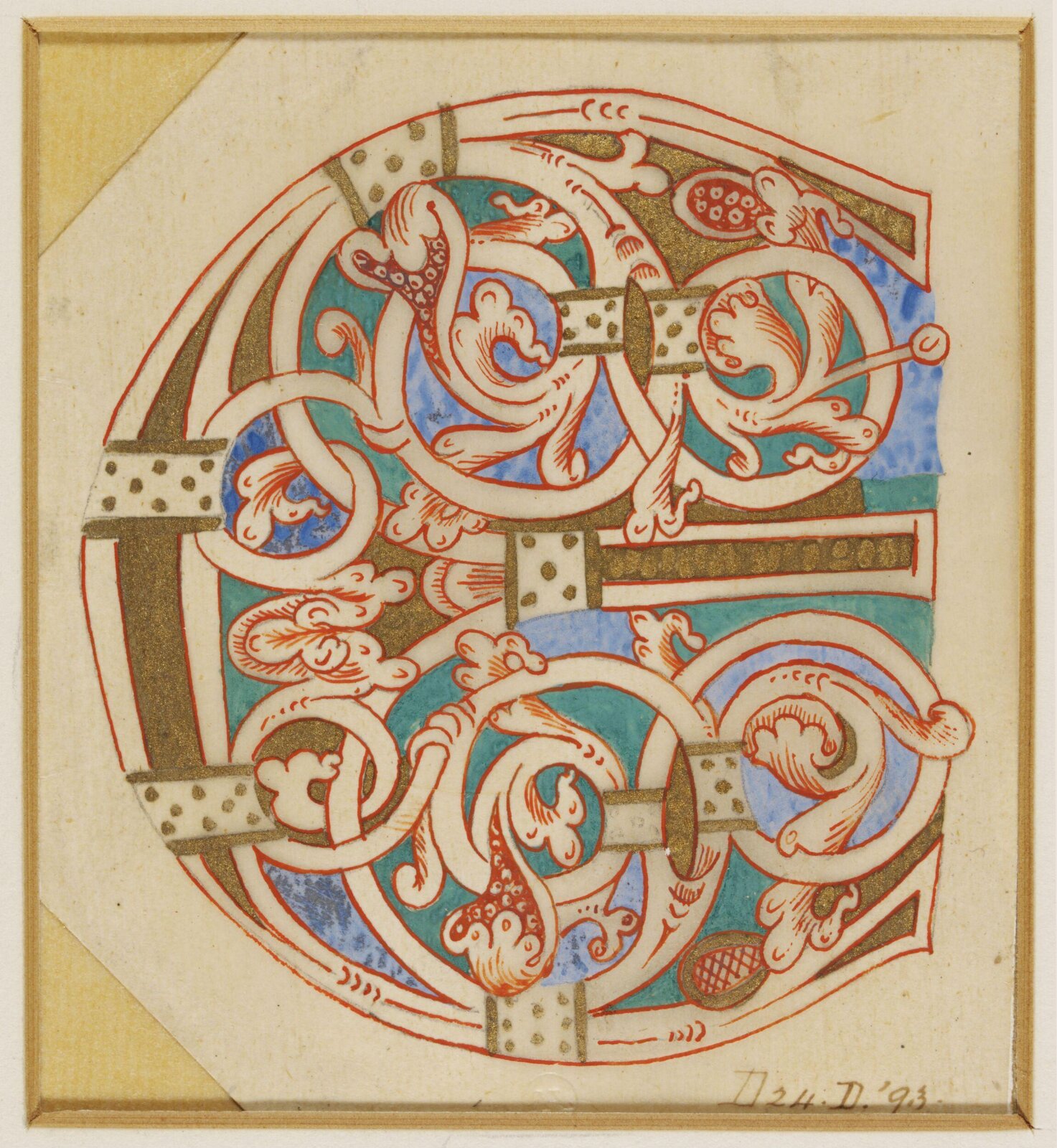 Illumination copied after medieval models, C. Barison, before 1893