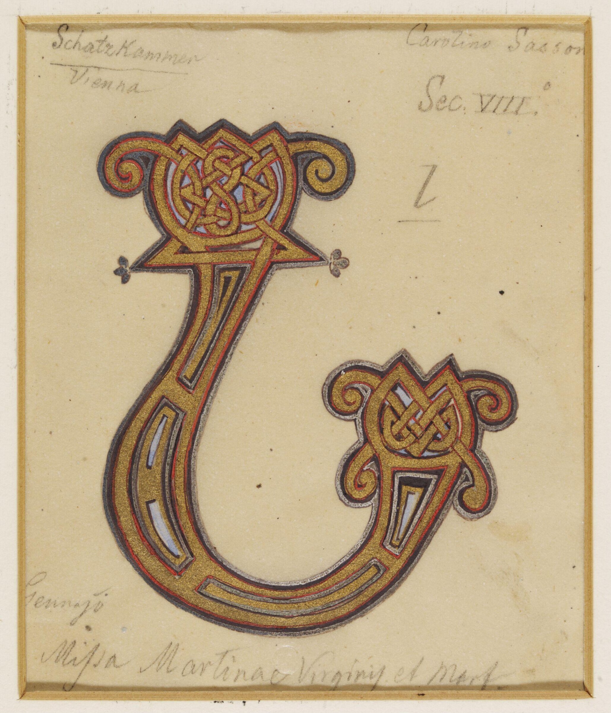 Illumination copied after medieval models, C. Barison, before 1893