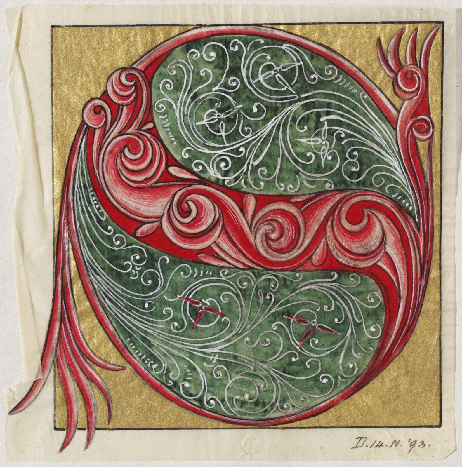 Illumination copied after medieval models, C. Barison, before 1893