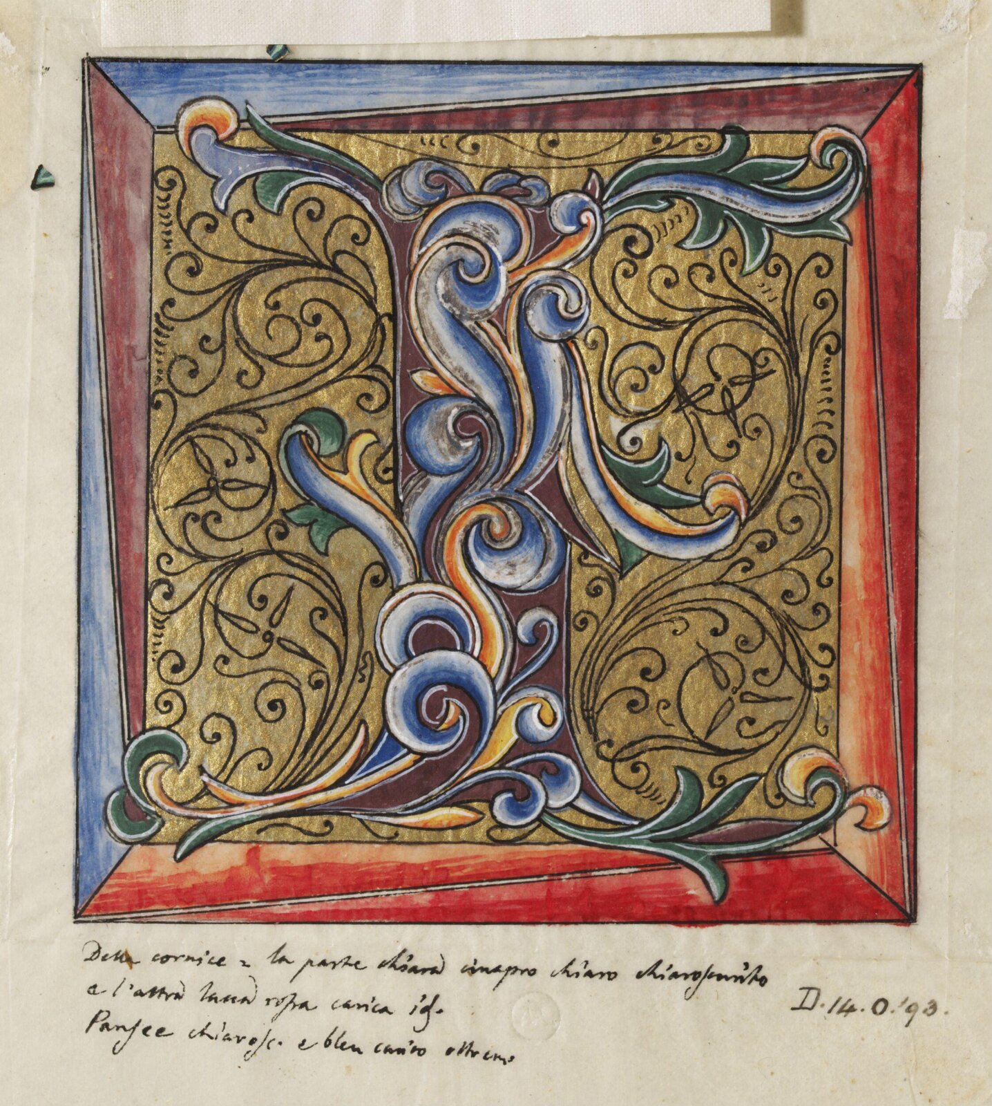 Illumination copied after medieval models, C. Barison, before 1893