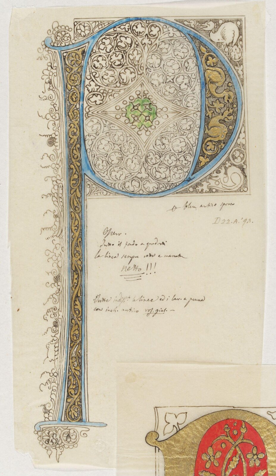 Illumination copied after medieval models, C. Barison, before 1893