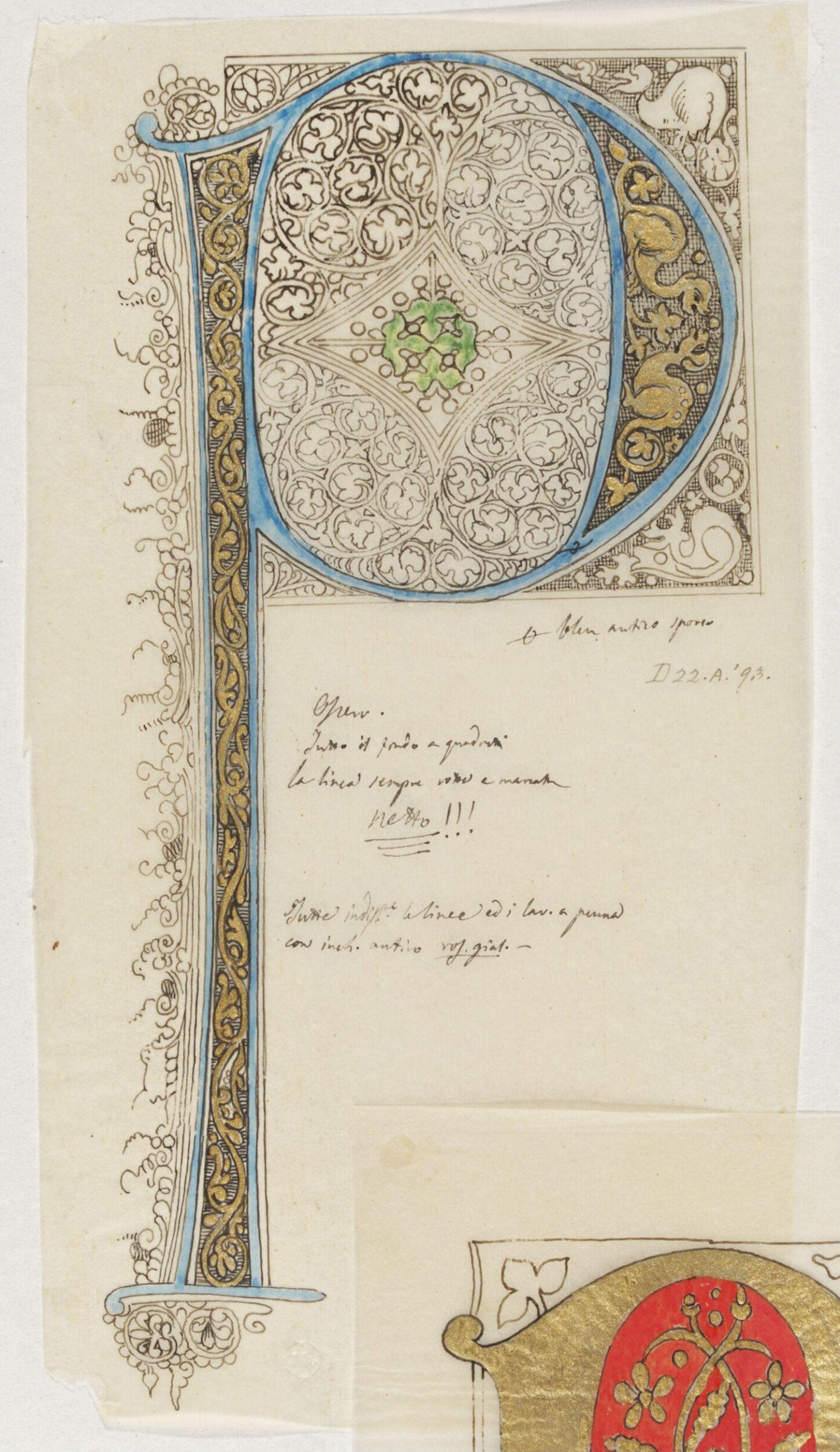 Illumination copied after medieval models, C. Barison, before 1893