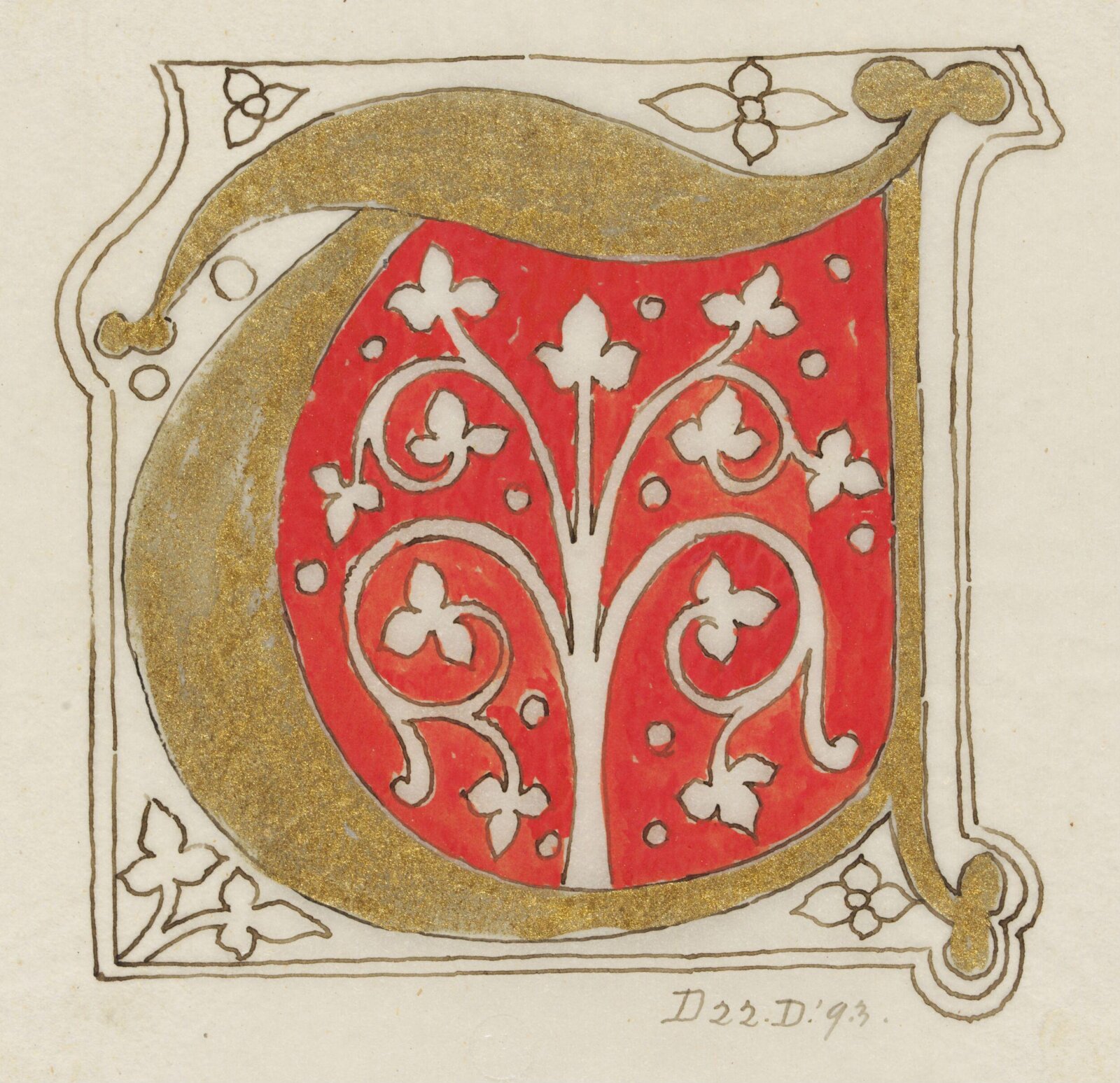 Illumination copied after medieval models, C. Barison, before 1893