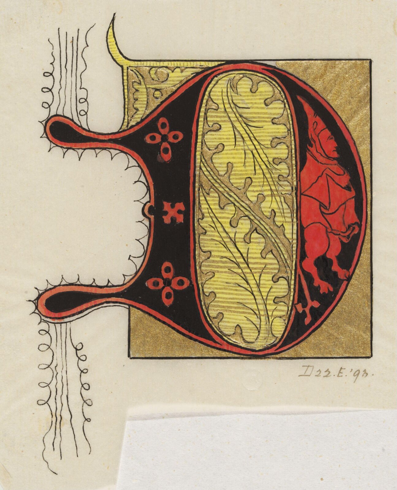 Illumination copied after medieval models, C. Barison, before 1893