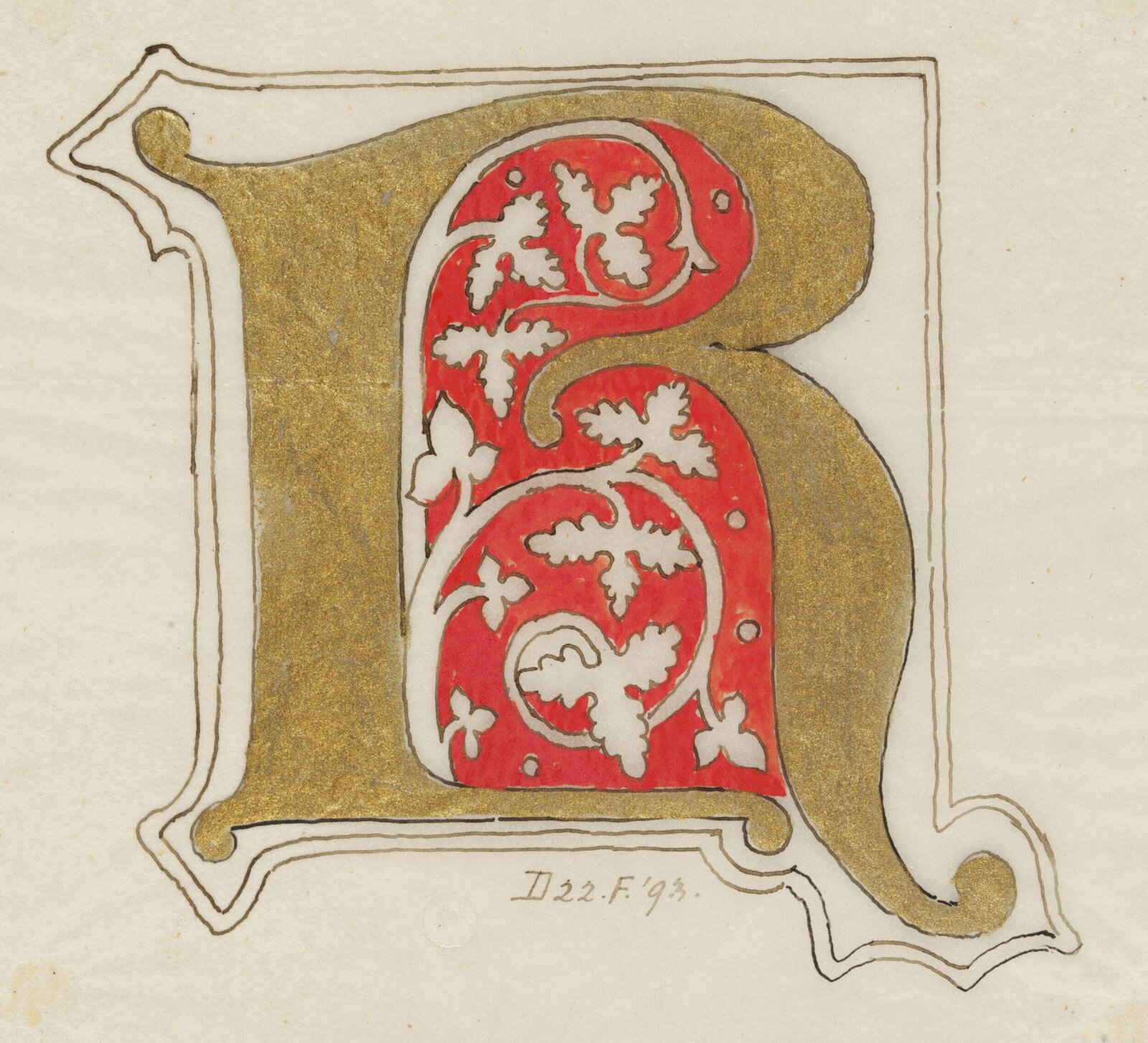 Illumination copied after medieval models, C. Barison, before 1893