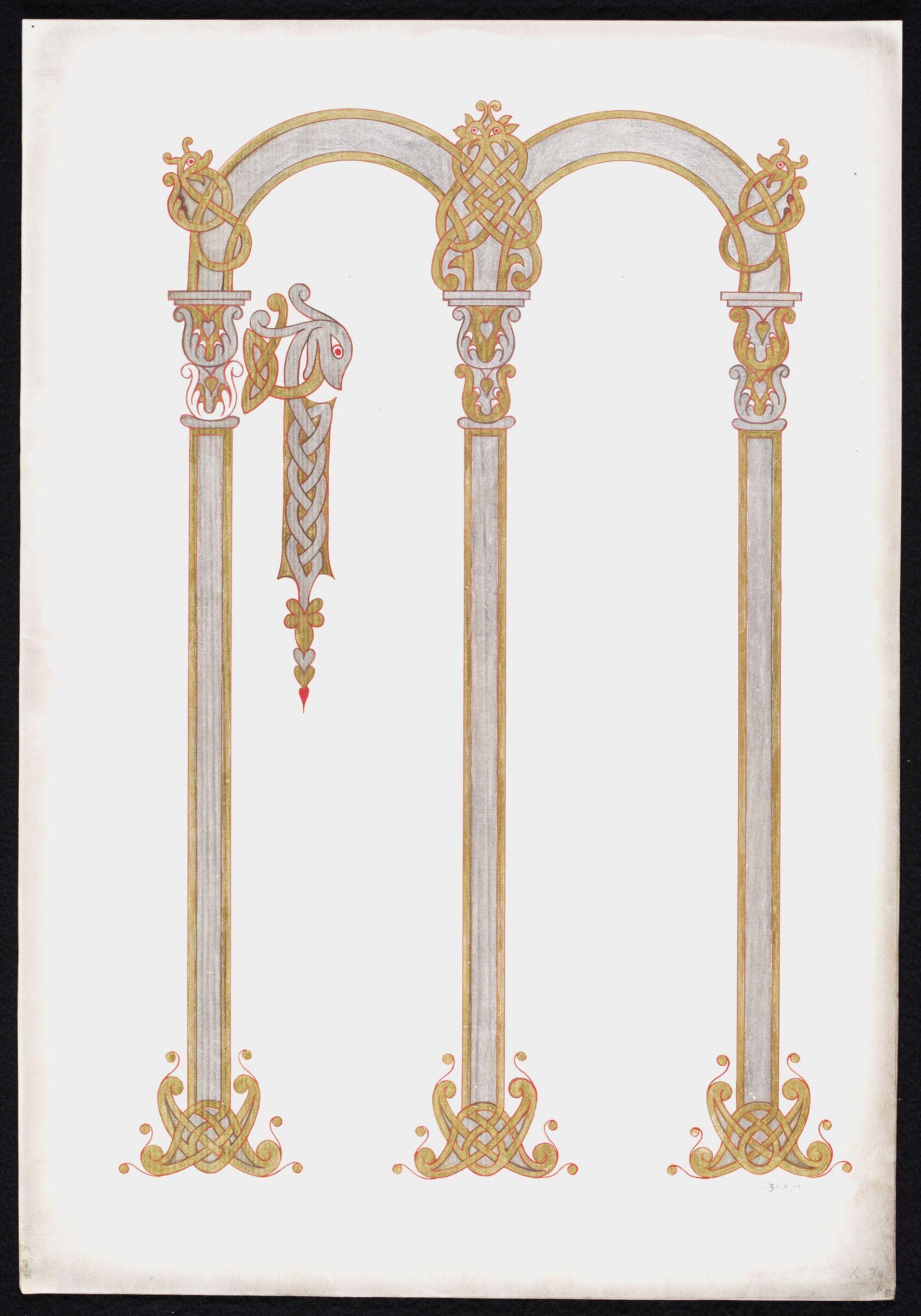 Illumination copied after medieval models, C. Barison, before 1893