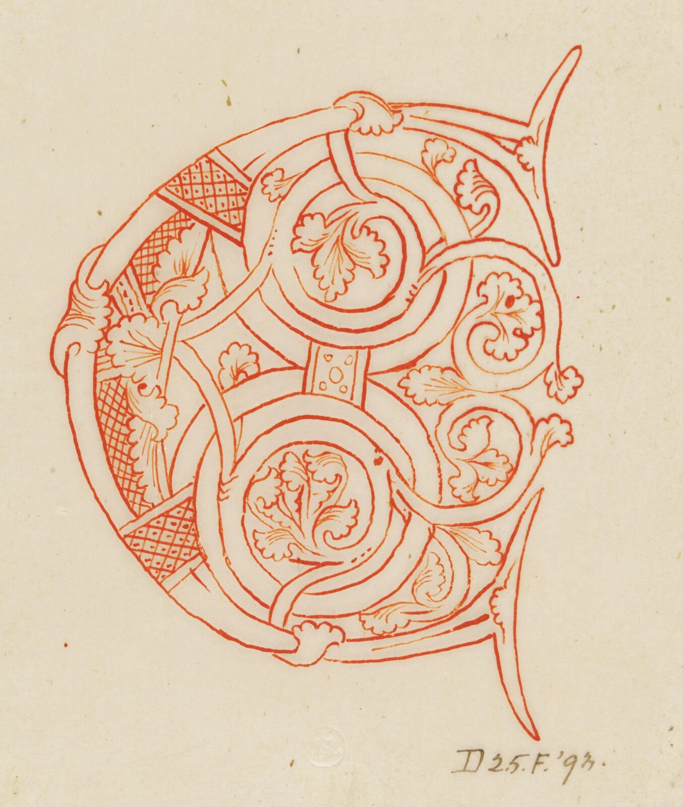 Illumination copied after medieval models, C. Barison, before 1893