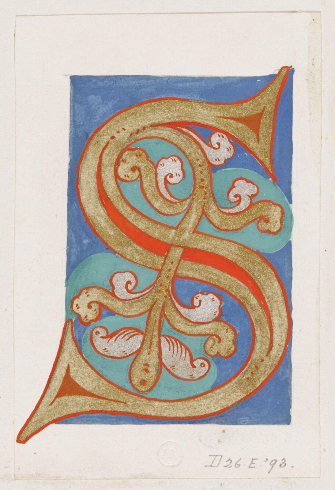 Illumination copied after medieval models, C. Barison, before 1893