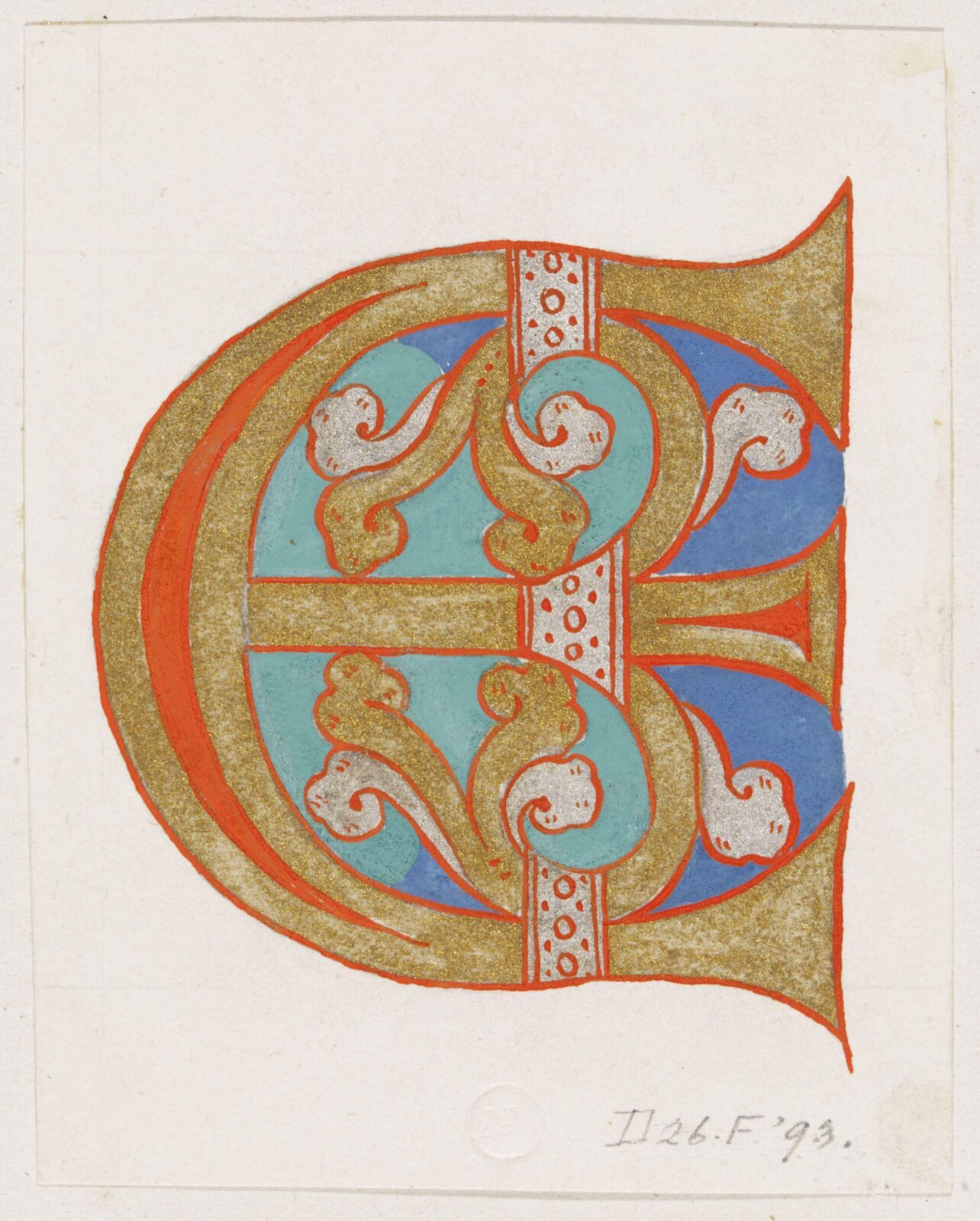Illumination copied after medieval models, C. Barison, before 1893