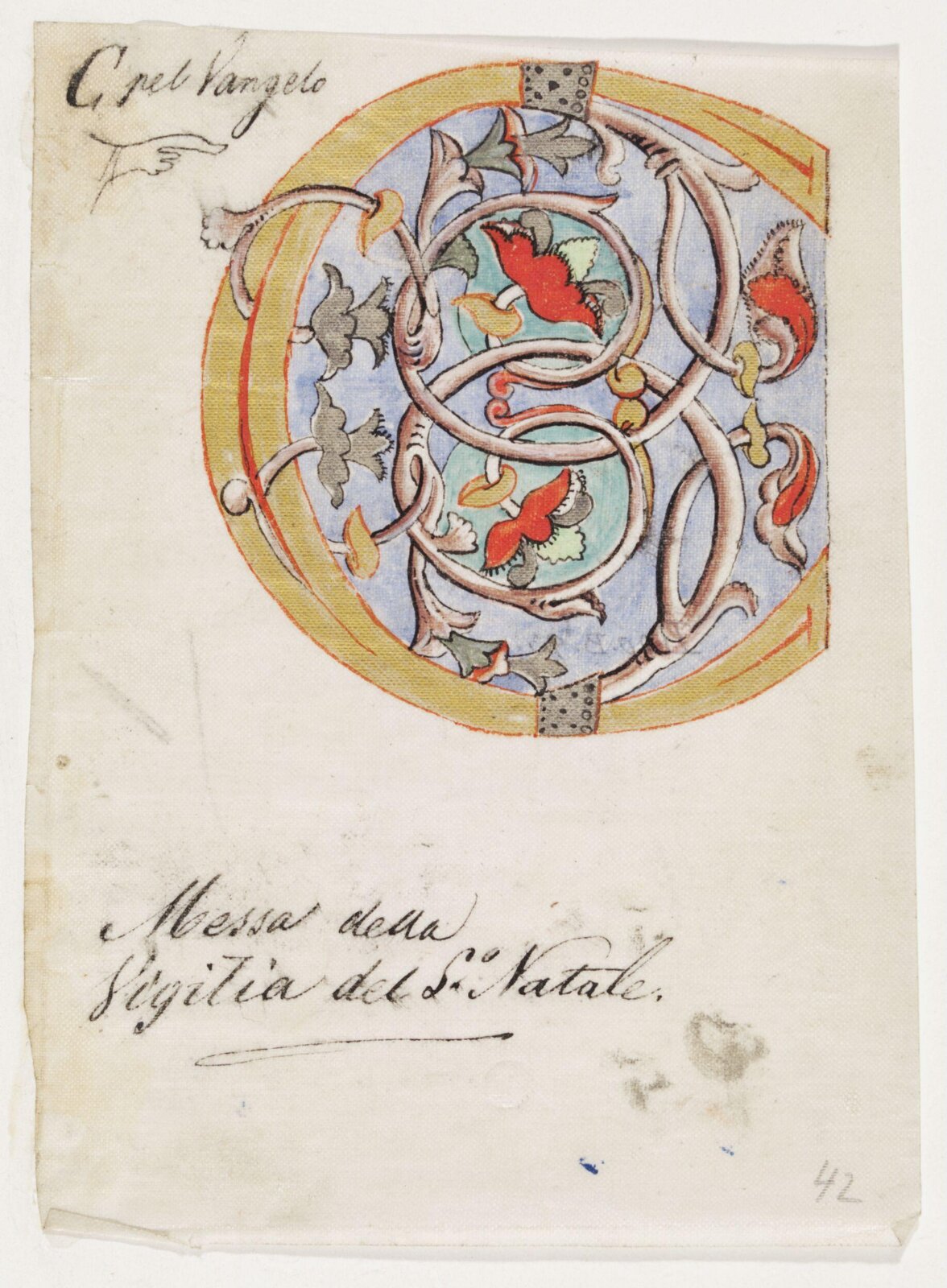 Illumination copied after medieval models, C. Barison, before 1893