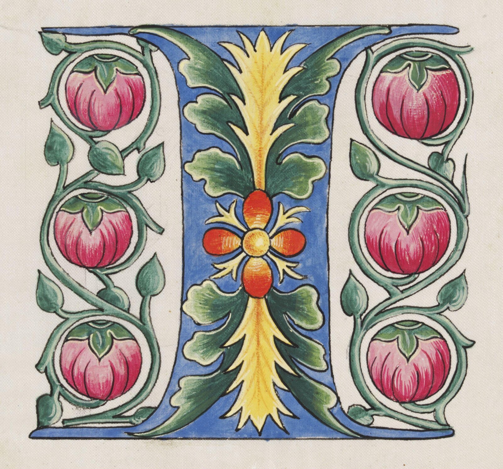 Illumination copied after medieval models, C. Barison, before 1893