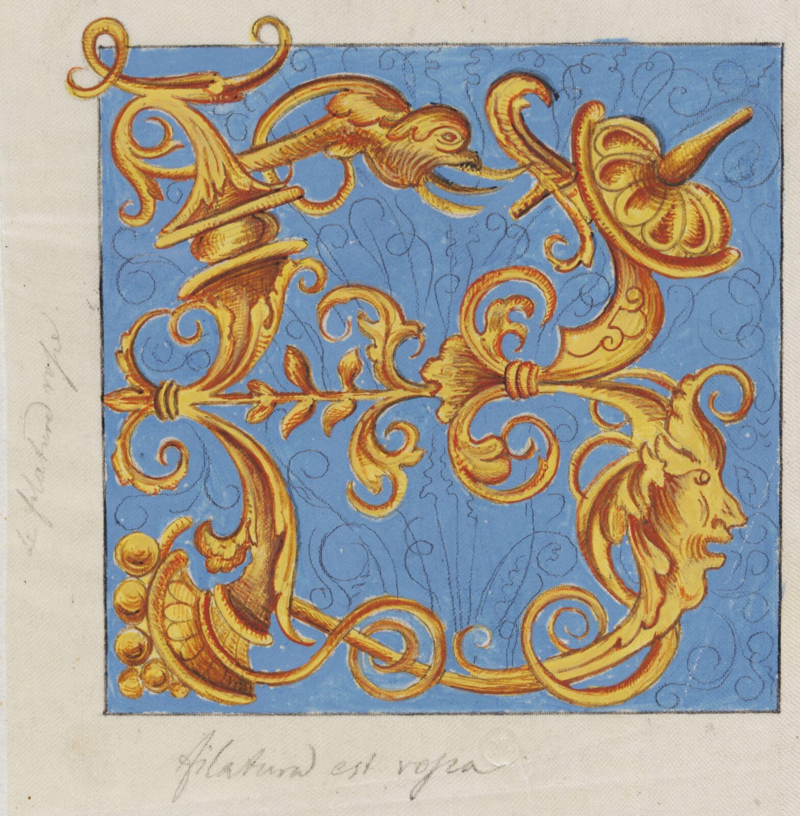Illumination copied after medieval models, C. Barison, before 1893