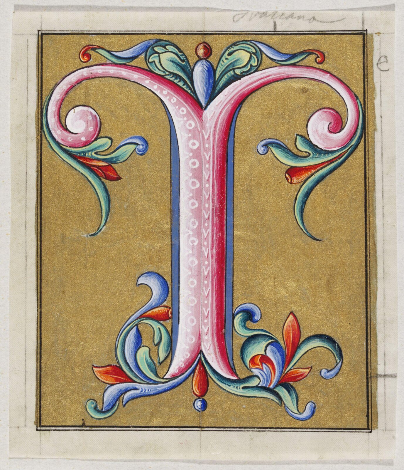 Illumination copied after medieval models, C. Barison, before 1893