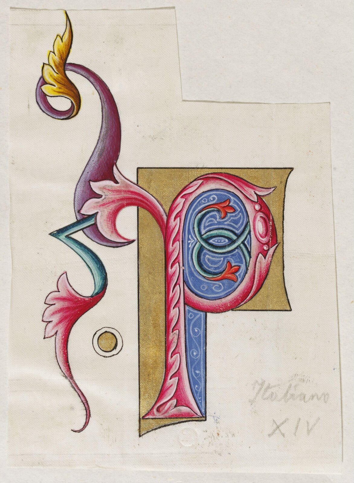 Illumination copied after medieval models, C. Barison, before 1893