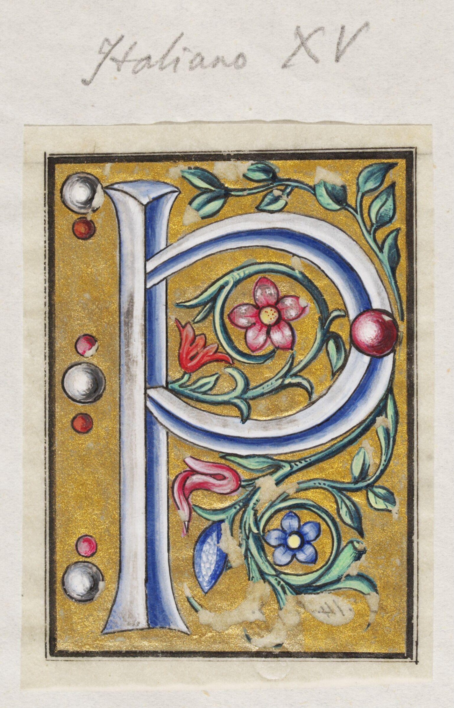 Illumination copied after medieval models, C. Barison, before 1893