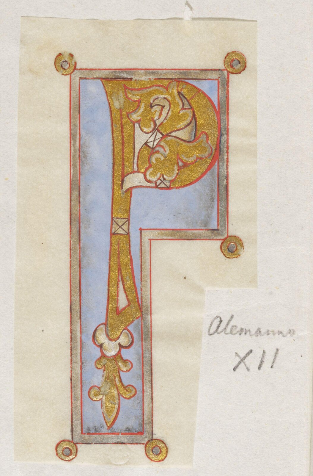 Illumination copied after medieval models, C. Barison, before 1893