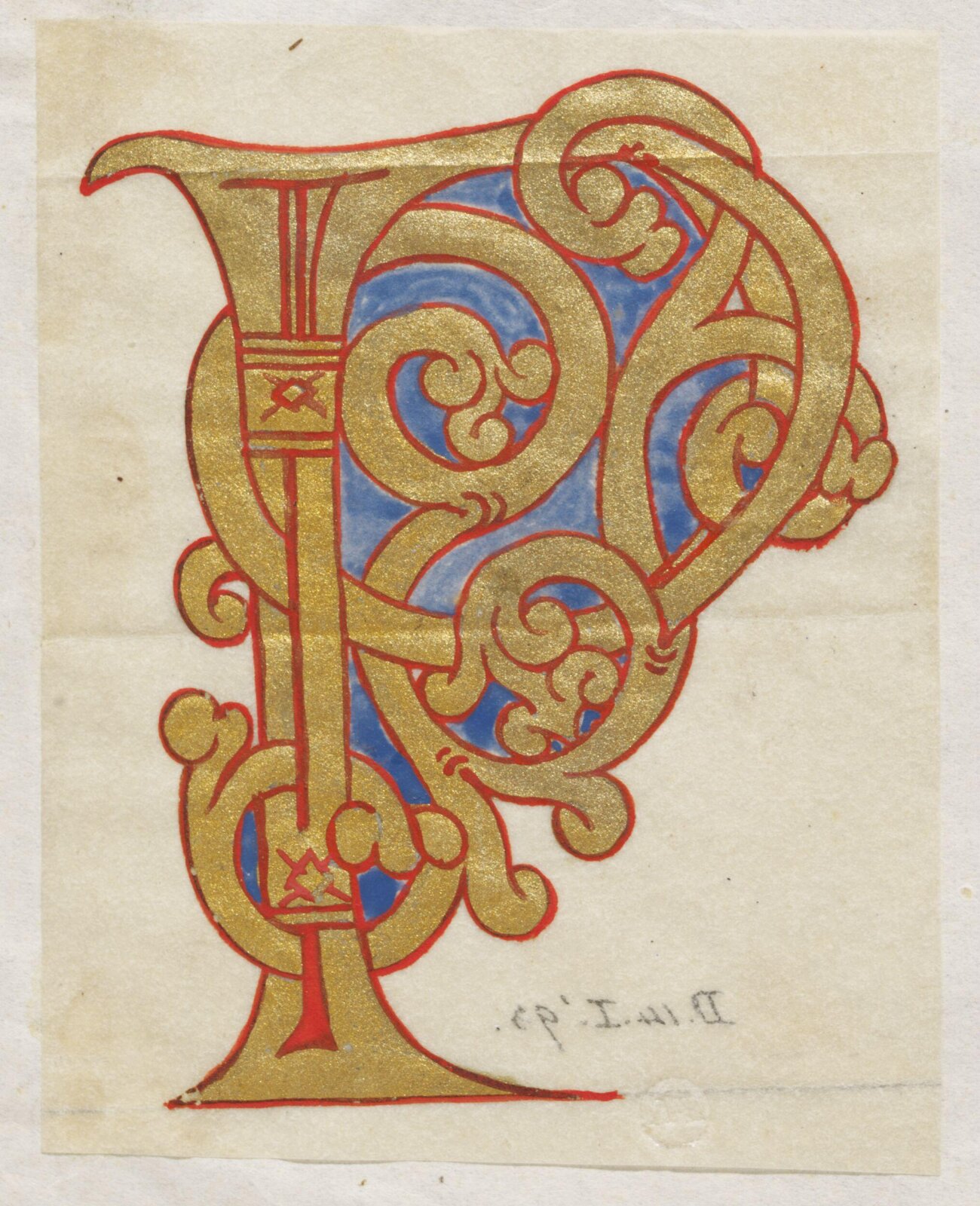 Illumination copied after medieval models, C. Barison, before 1893