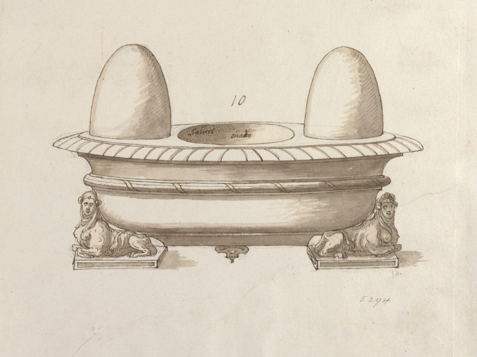Design for two egg holders, Erasmus Hornick, 1582-3