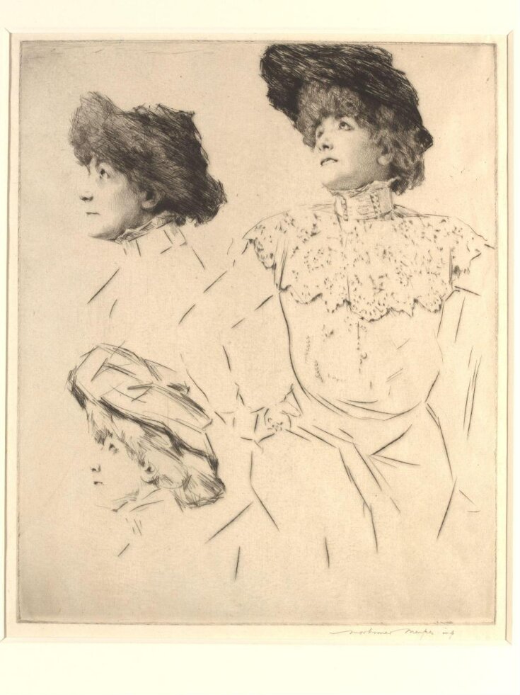 Three portrait studies of Sarah Bernhardt top image