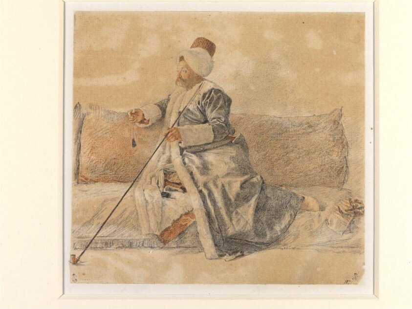 A Turk Seated (ca. 1740) by Jean-Baptiste Liotard