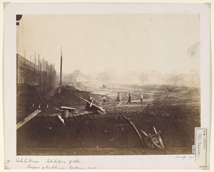 1862 International Exhibition, South Kensington, Progress of buildings, looking east image