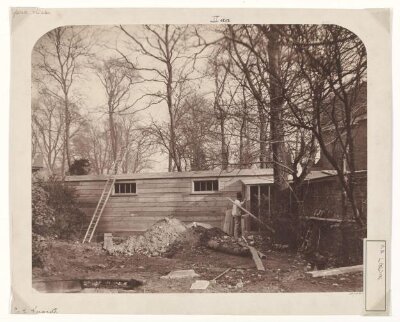 South Kensington Museum with shed, ladder and sapper
