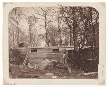 South Kensington Museum with shed, ladder and sapper