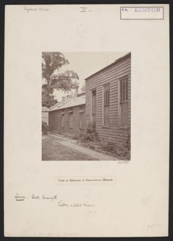  South Kensington Museum, view of wooden exterior of Educational Museum