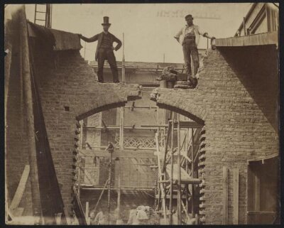 Testing the strength of Colonel Scott's 'newly invented' cement, for the Museum of Construction