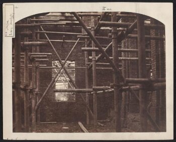 Interior view of the Sheepshanks Gallery (Gallery 26) under construction, South Kensington Museum