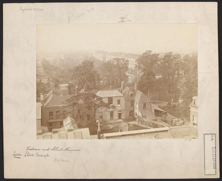 Aeriel view of old houses and South Kensington Museum grounds, looking south over Thurloe Square image