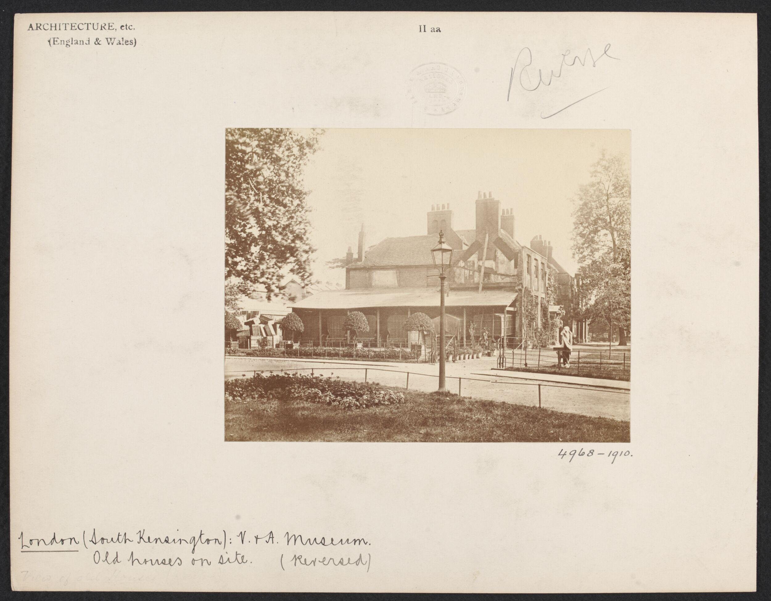 Brompton Park House with transportation wagons parked at side of building