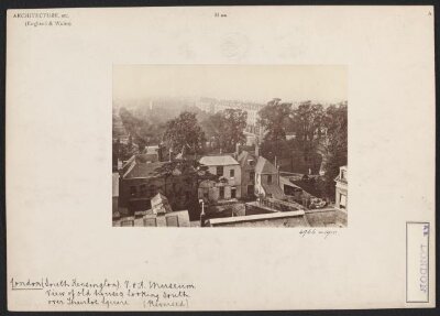 View of old houses and Museum grounds, looking south over Thurloe Square